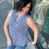 Royal Blue Multi Liz Tank