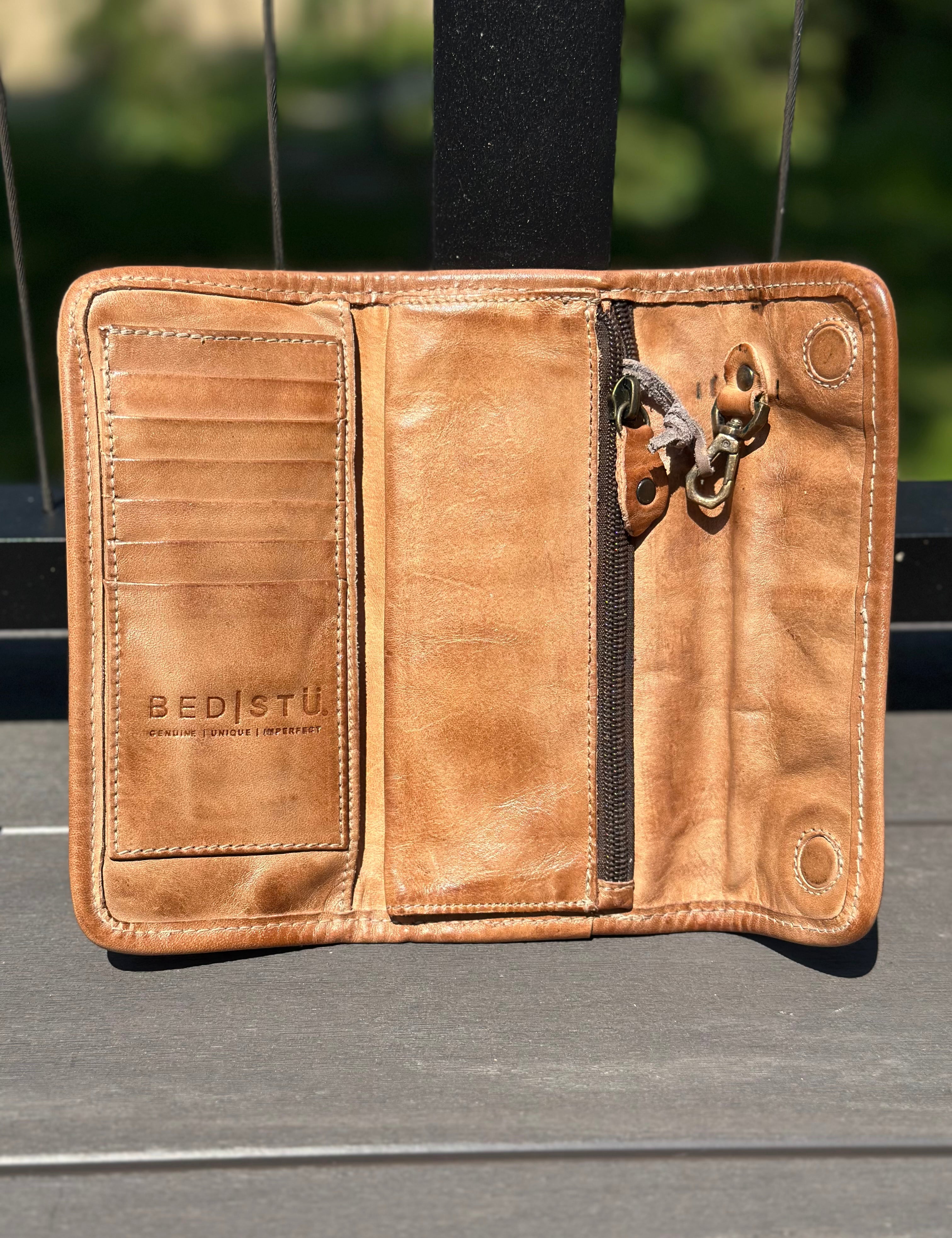 Bed|Stü Canton Wallet in Tan Rustic Bags- Wallets & Wristlets BED STU
