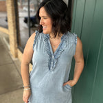 Ruffled Denim Dress Dresses EE:SOME