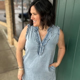 Ruffled Denim Dress Dresses EE:SOME