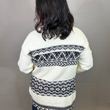 Ivory/Black Motif Coatigan