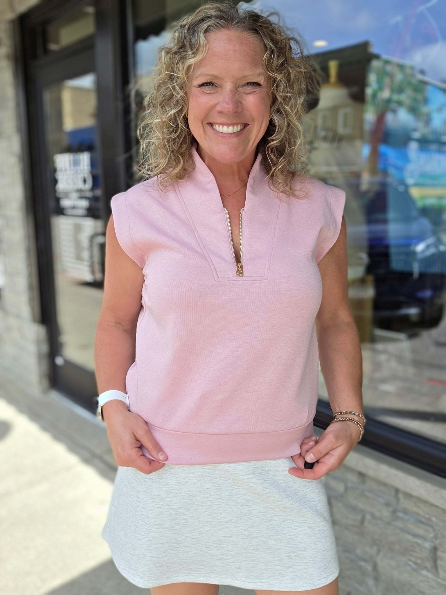 Heathered Grey Skort Bottom- Skirt RAE MODE