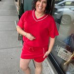 Red Skort Bottom- Skirt RAE MODE