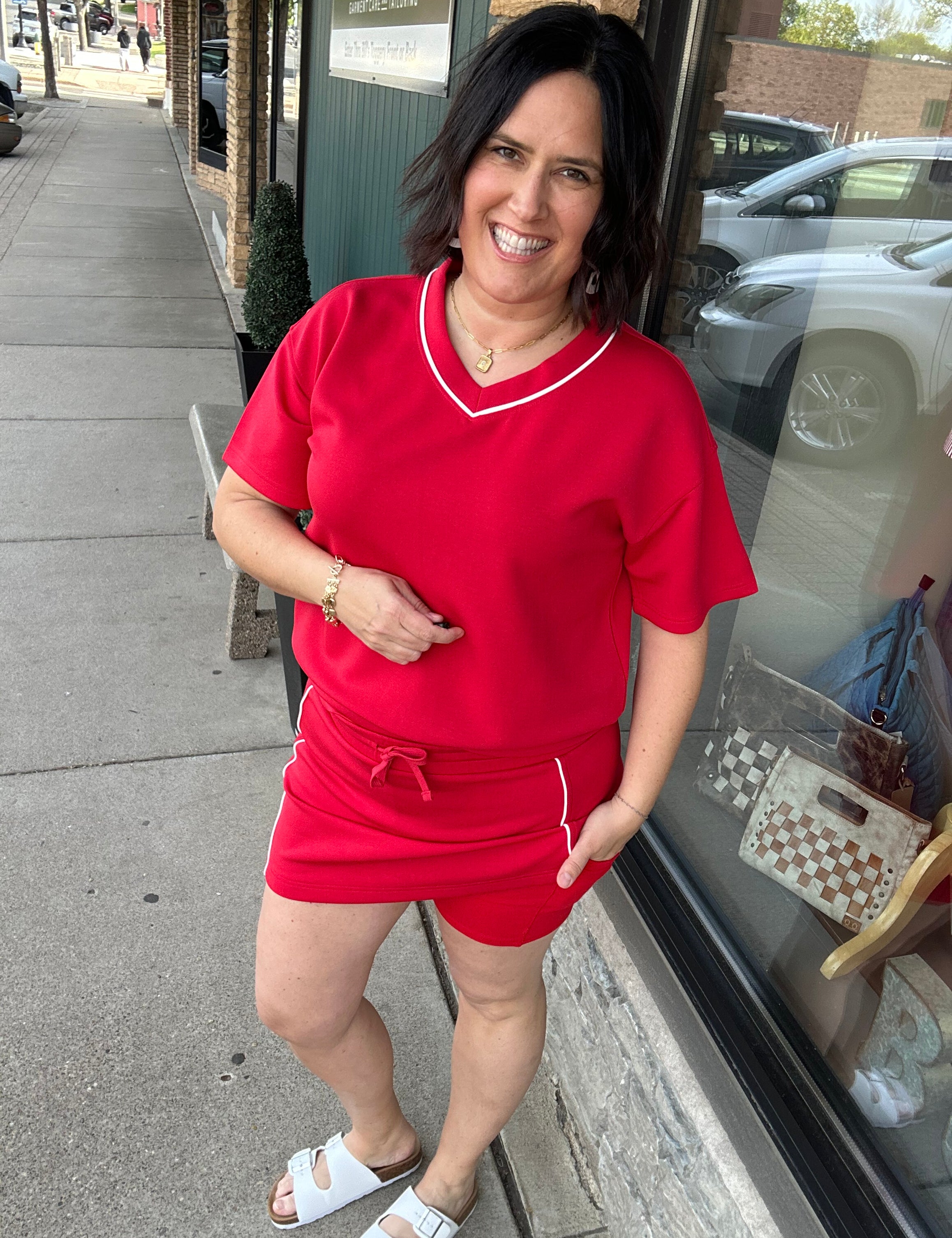 Red Skort Bottom- Skirt RAE MODE