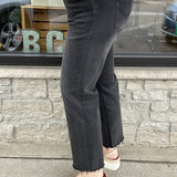 Cave Black Wide Leg Ankle Jeans