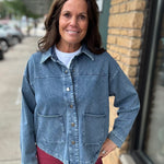 Indigo Roslyn Stretch Denim Jacket FLAG AND ANTHEM