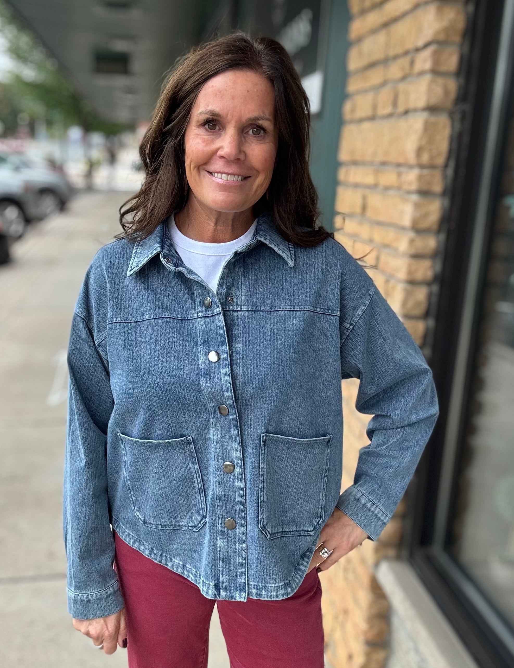 Indigo Roslyn Stretch Denim Jacket FLAG AND ANTHEM