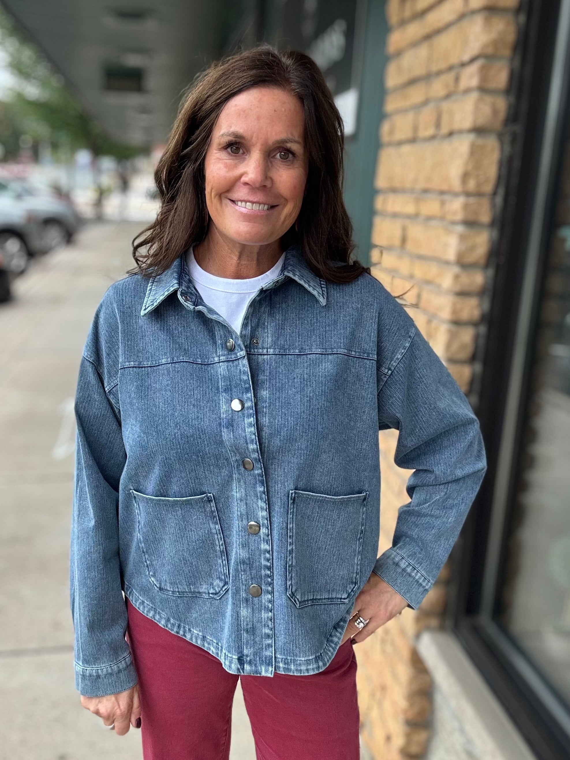 Indigo Roslyn Stretch Denim Jacket FLAG AND ANTHEM