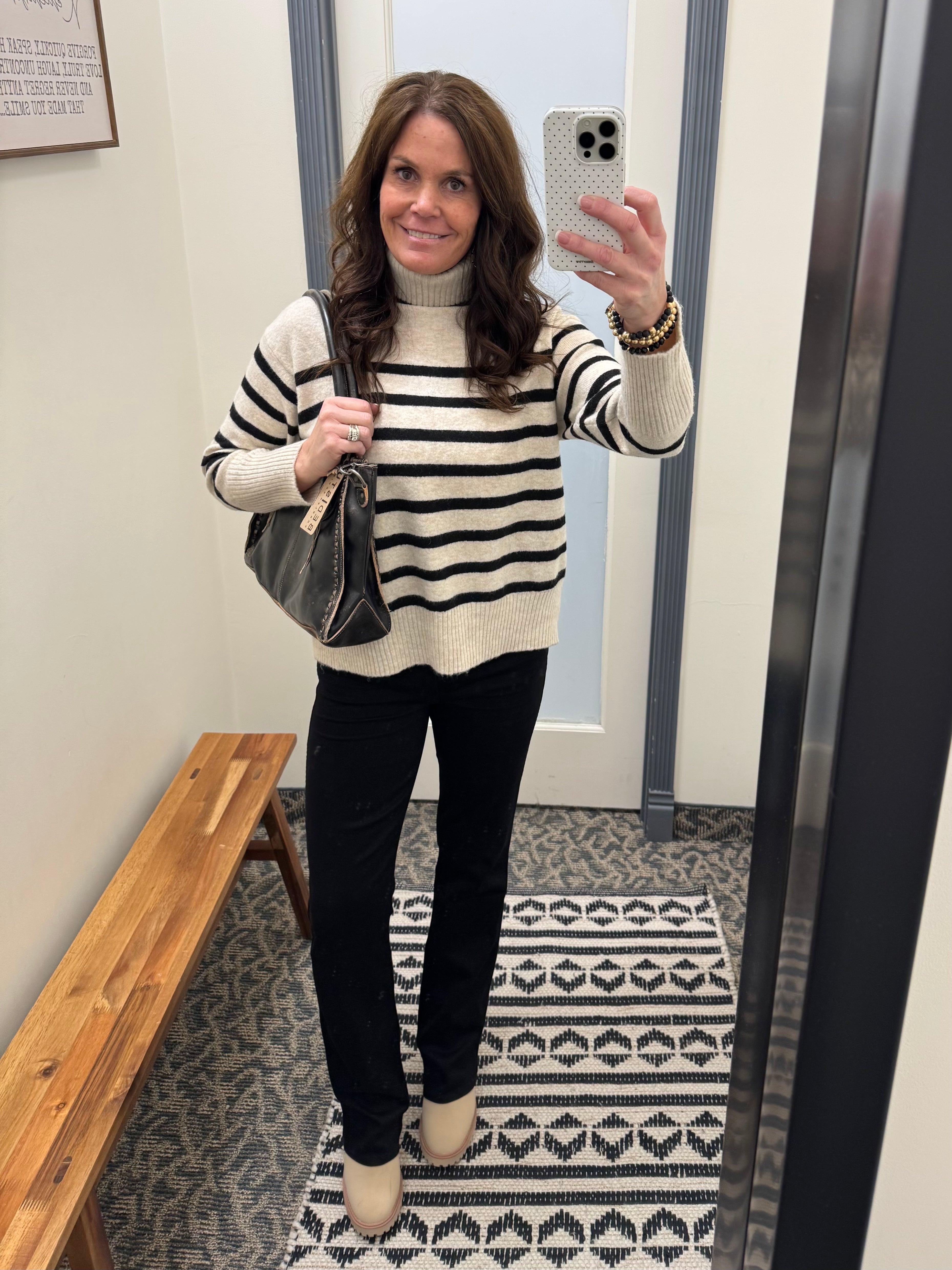 Parley Oatmeal Black Stripe Sweater Top - Sweater VELVET HEART