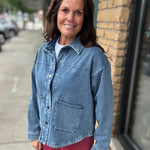 Indigo Roslyn Stretch Denim Jacket FLAG AND ANTHEM