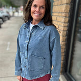 Indigo Roslyn Stretch Denim Jacket FLAG AND ANTHEM