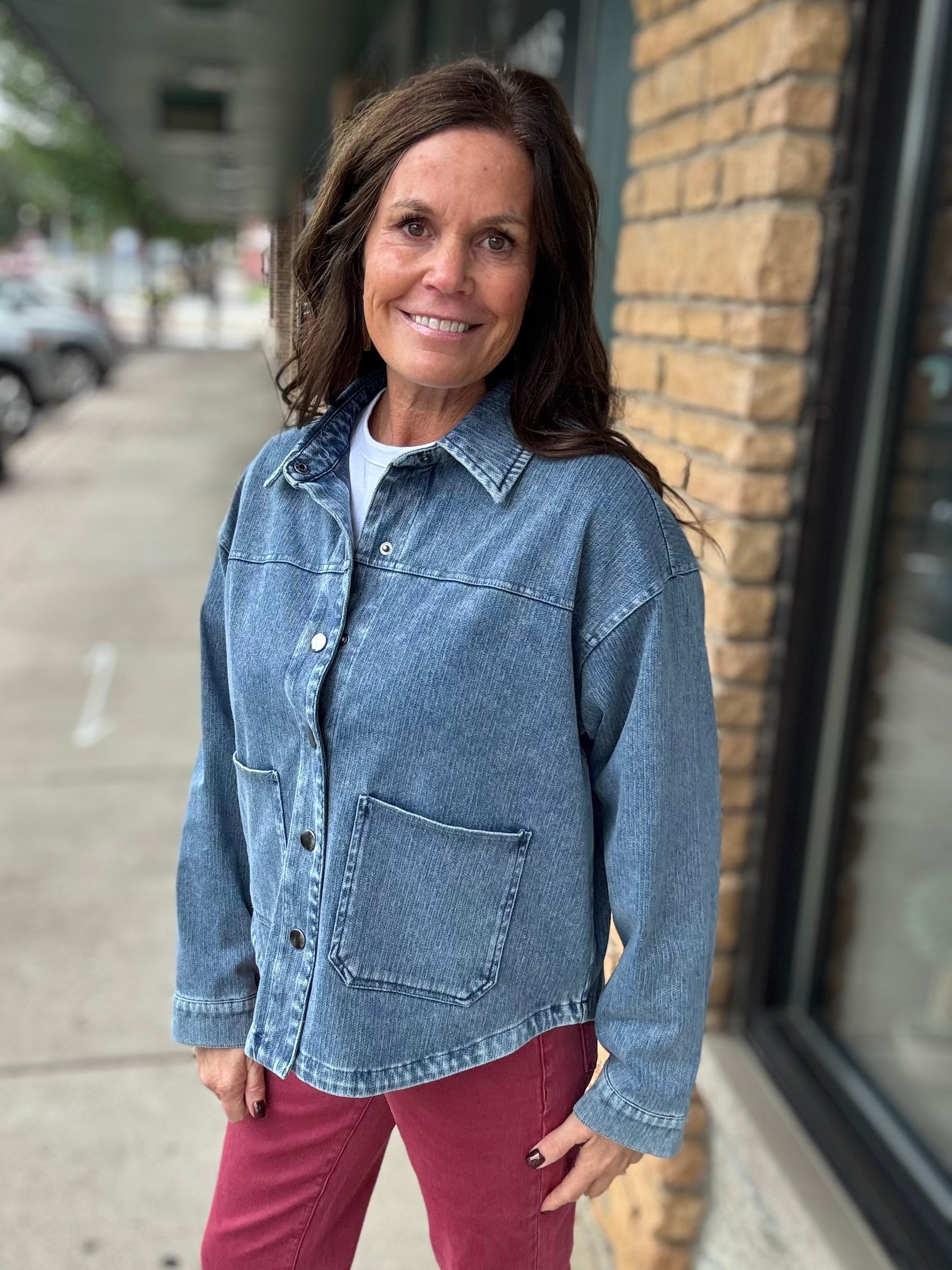 Indigo Roslyn Stretch Denim Jacket FLAG AND ANTHEM