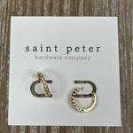 Rhinestone & Gold Circle Huggies Jewelry - Earrings St. Peter Hardware