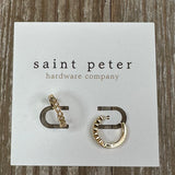 Rhinestone & Gold Circle Huggies Jewelry - Earrings St. Peter Hardware