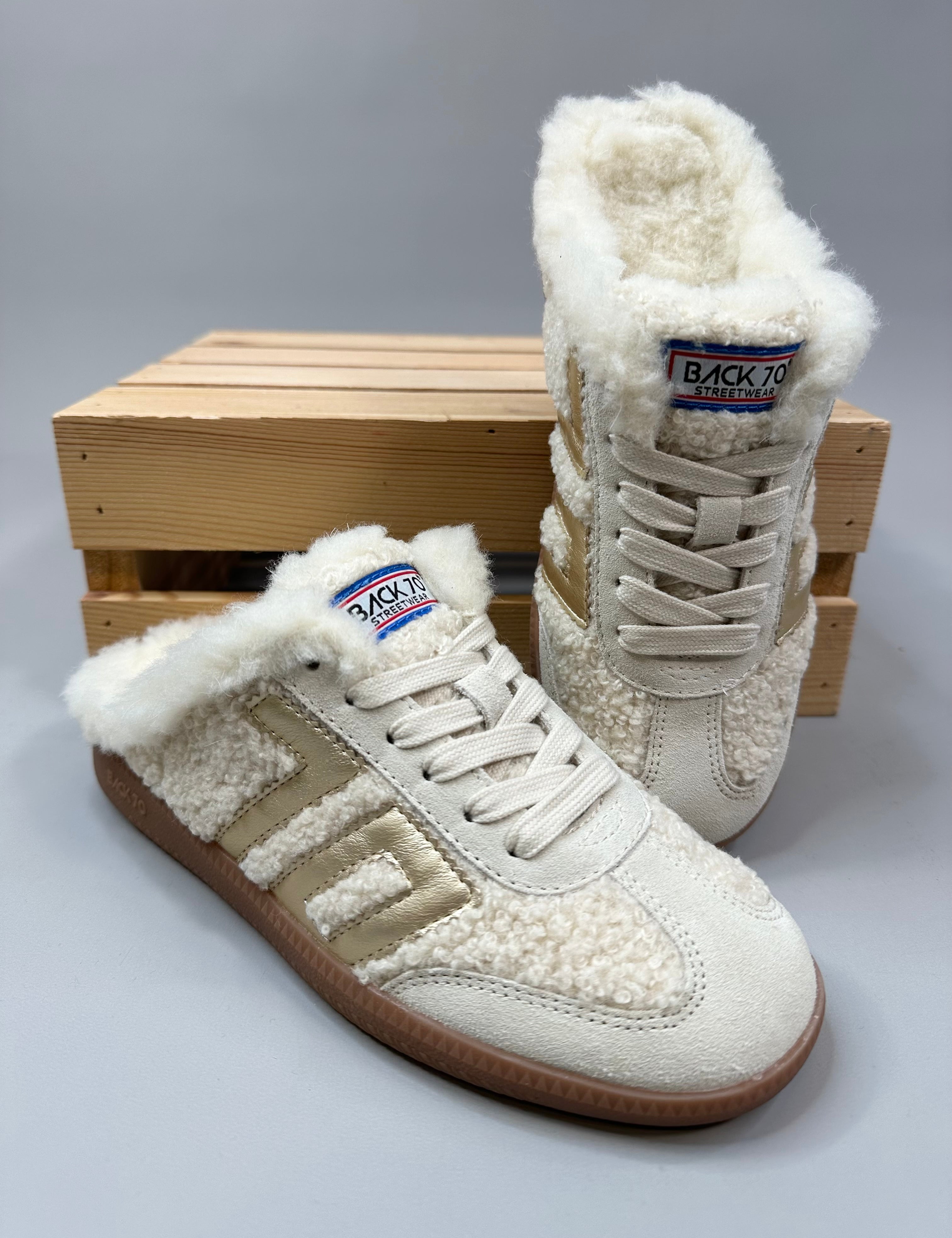 EASTER FL - Butter Gold Backless Sneaker Shoes - Sneaker Back 70
