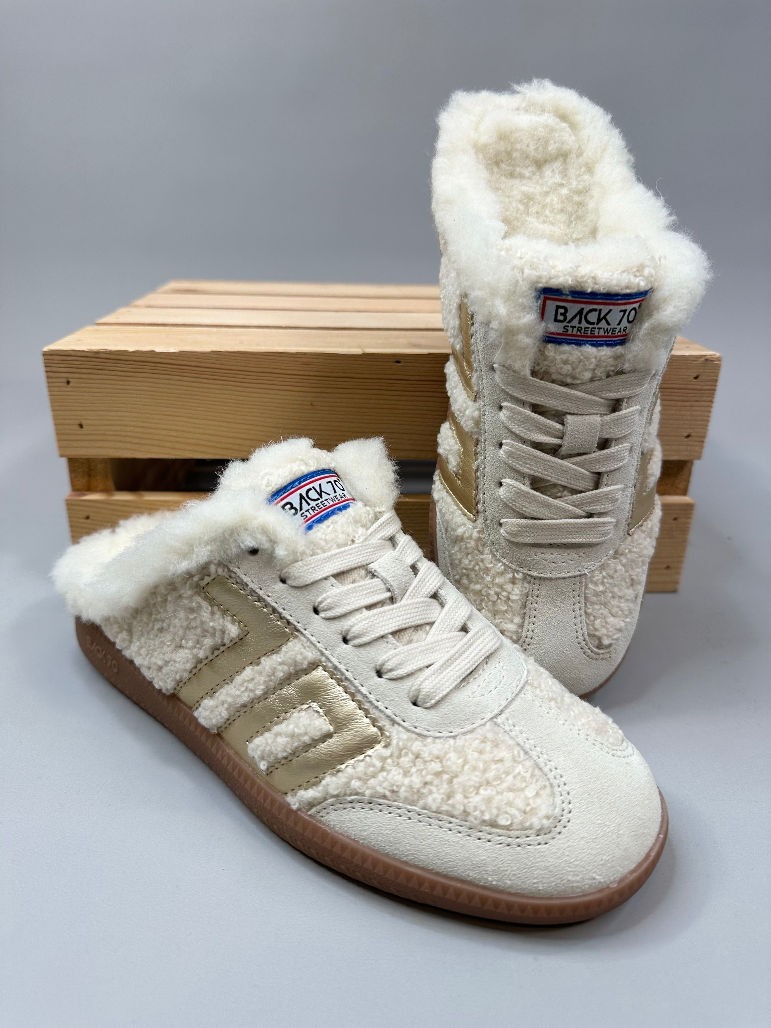 EASTER FL - Butter Gold Backless Sneaker Shoes - Sneaker Back 70