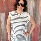 Ivory Black Stripe Avelin Dress Dresses THREAD & SUPPLY