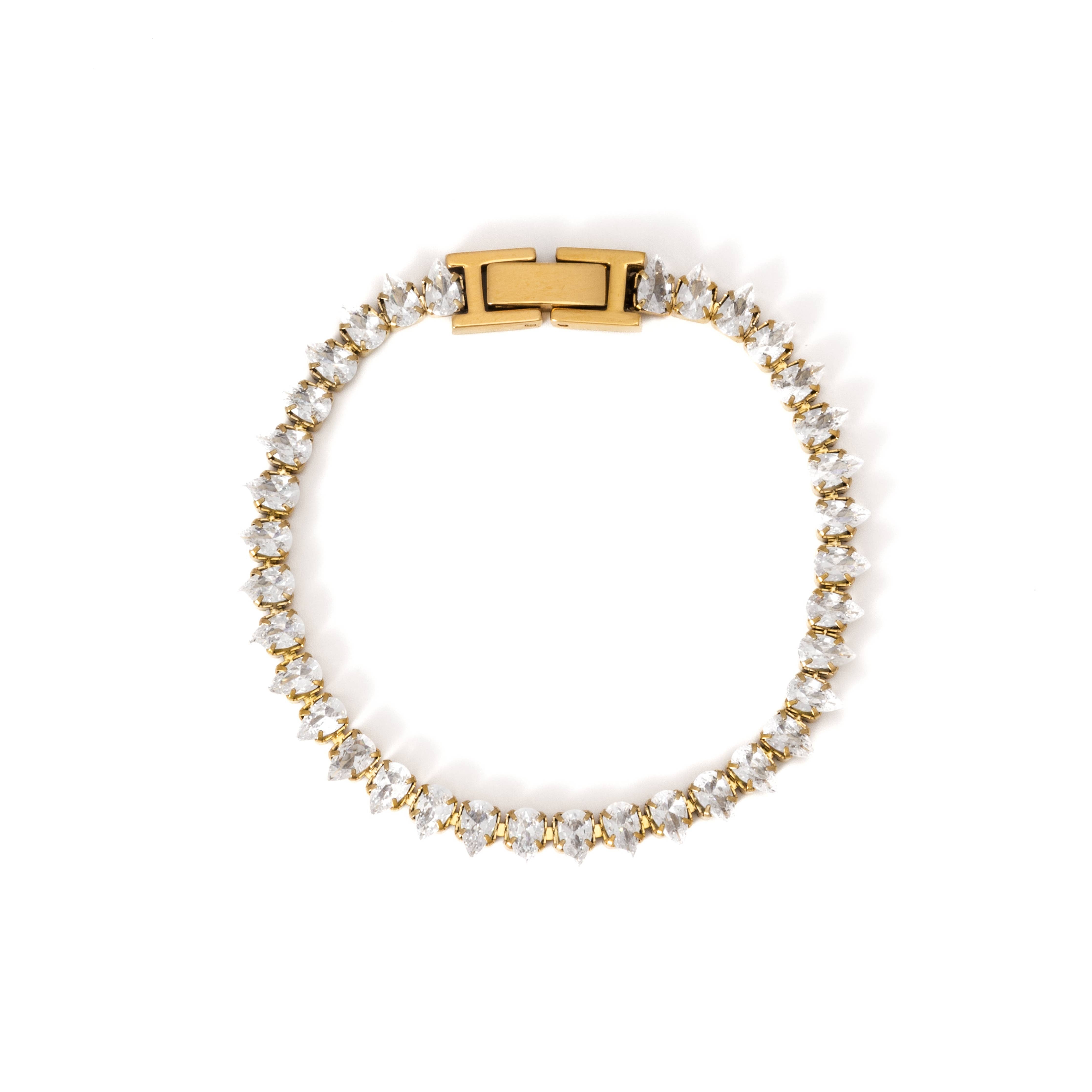 Waterproof 5mm Teardrop Diamond Tennis Bracelet Jewelry- Bracelet Brenda Grands Jewelry