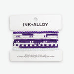 Purple and White Beaded Bracelet INK + ALLOY