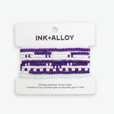 Purple and White Beaded Bracelet INK + ALLOY