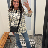 Ivory Plaid Shirt Jacket