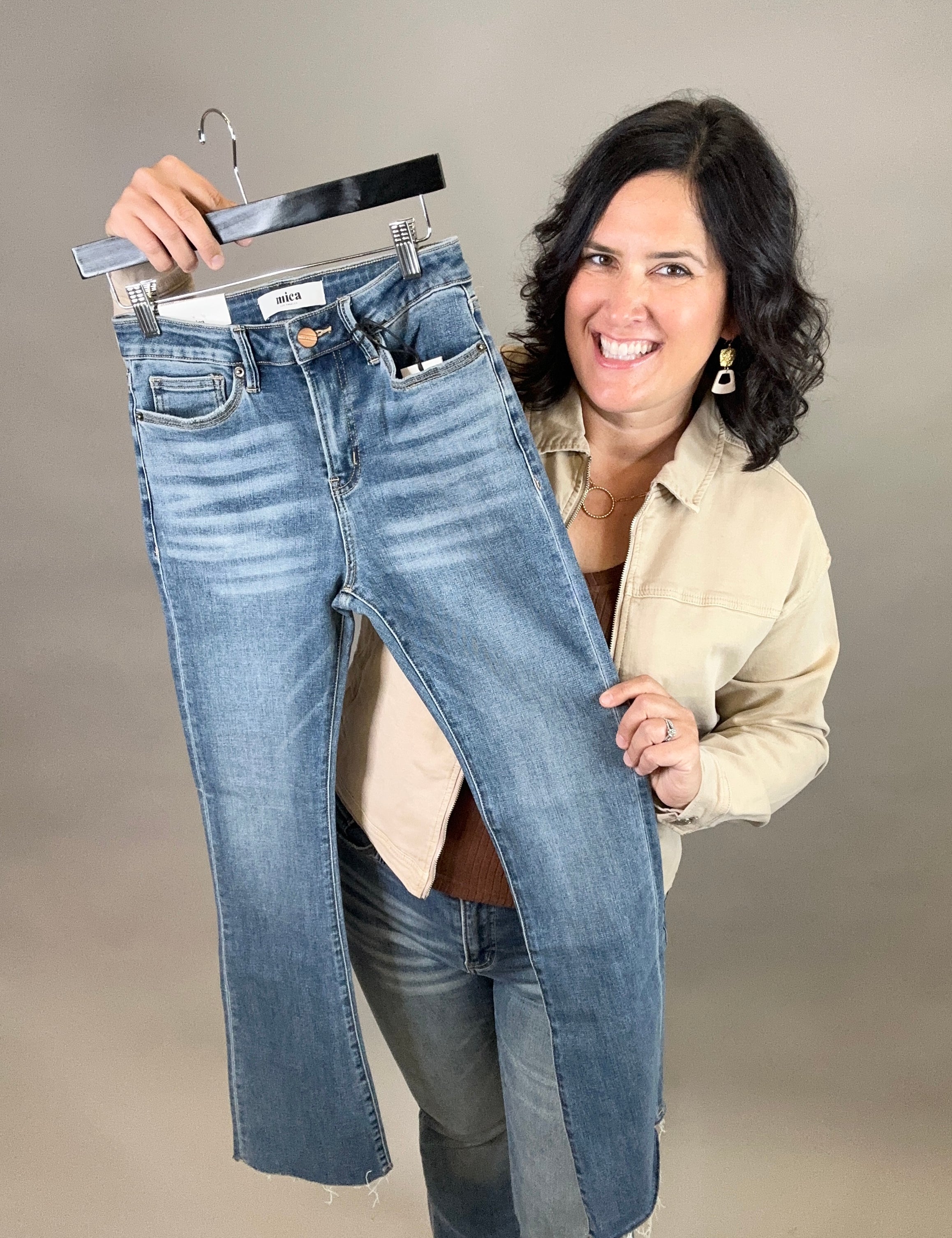 High Rise Boot Cut Smalt Blue Bottoms - Pants MICA DENIM