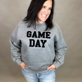Grey Game Day Sweatshirt Top- Sweatshirts PANACHE