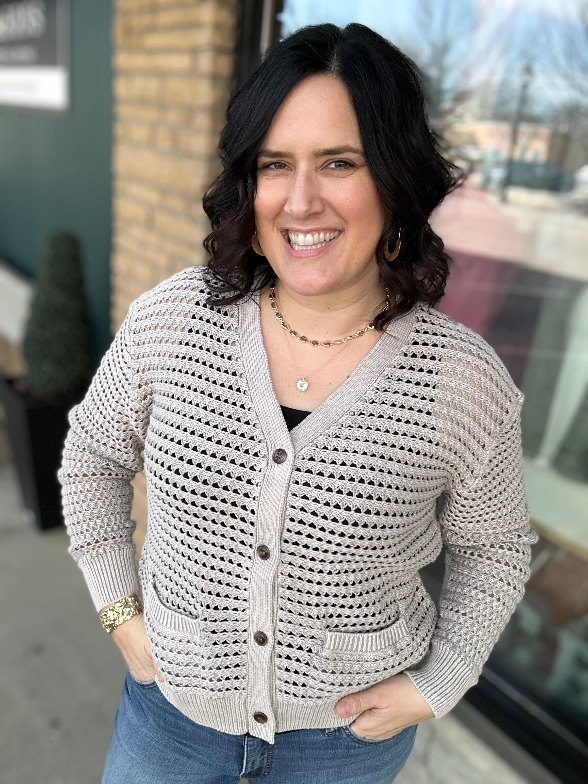 Tan Harriet Cardigan Tops- Cardigans FLAG AND ANTHEM