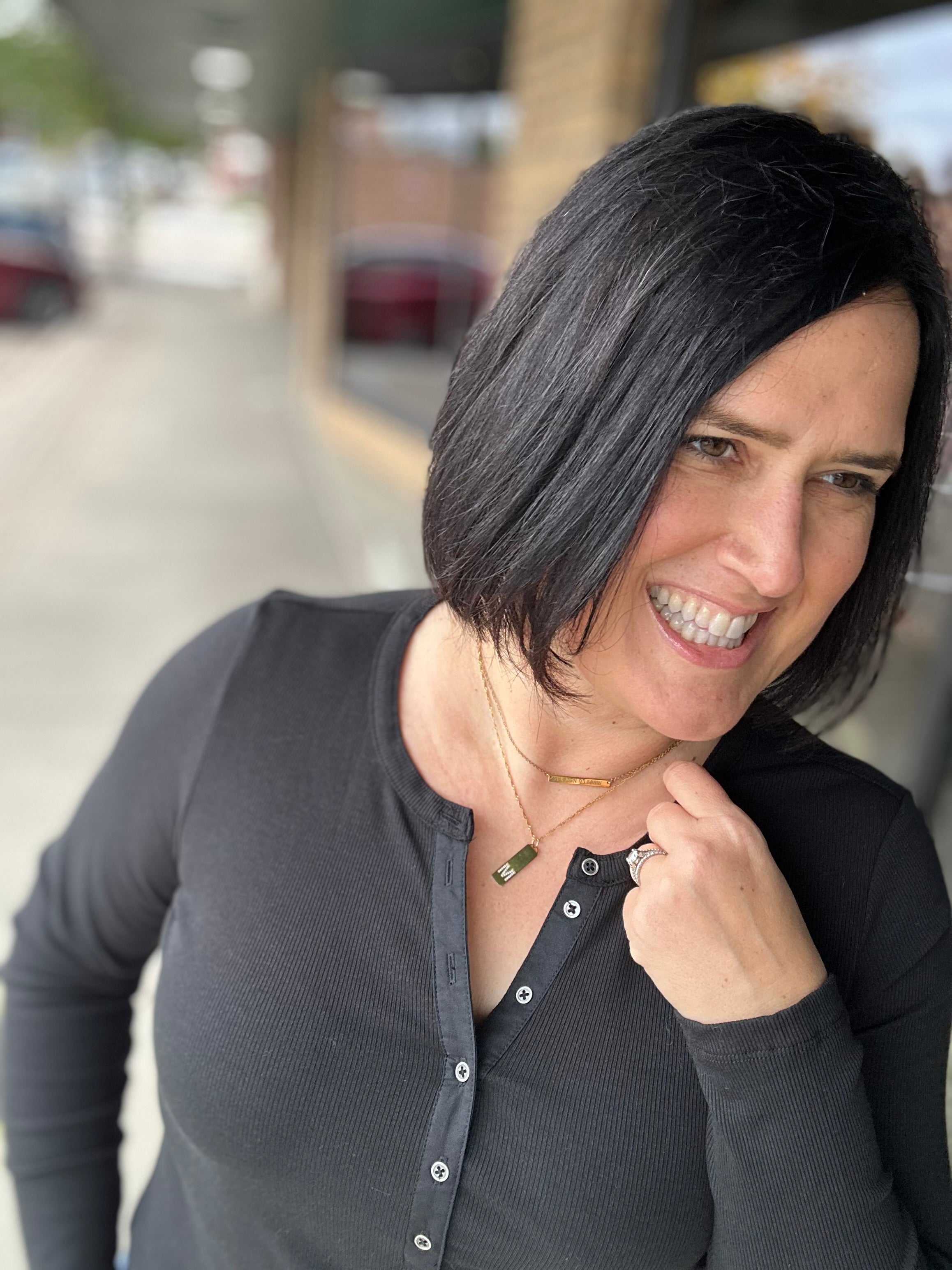 Denning LS Henley in Black Tops- Long Sleeve FLAG AND ANTHEM