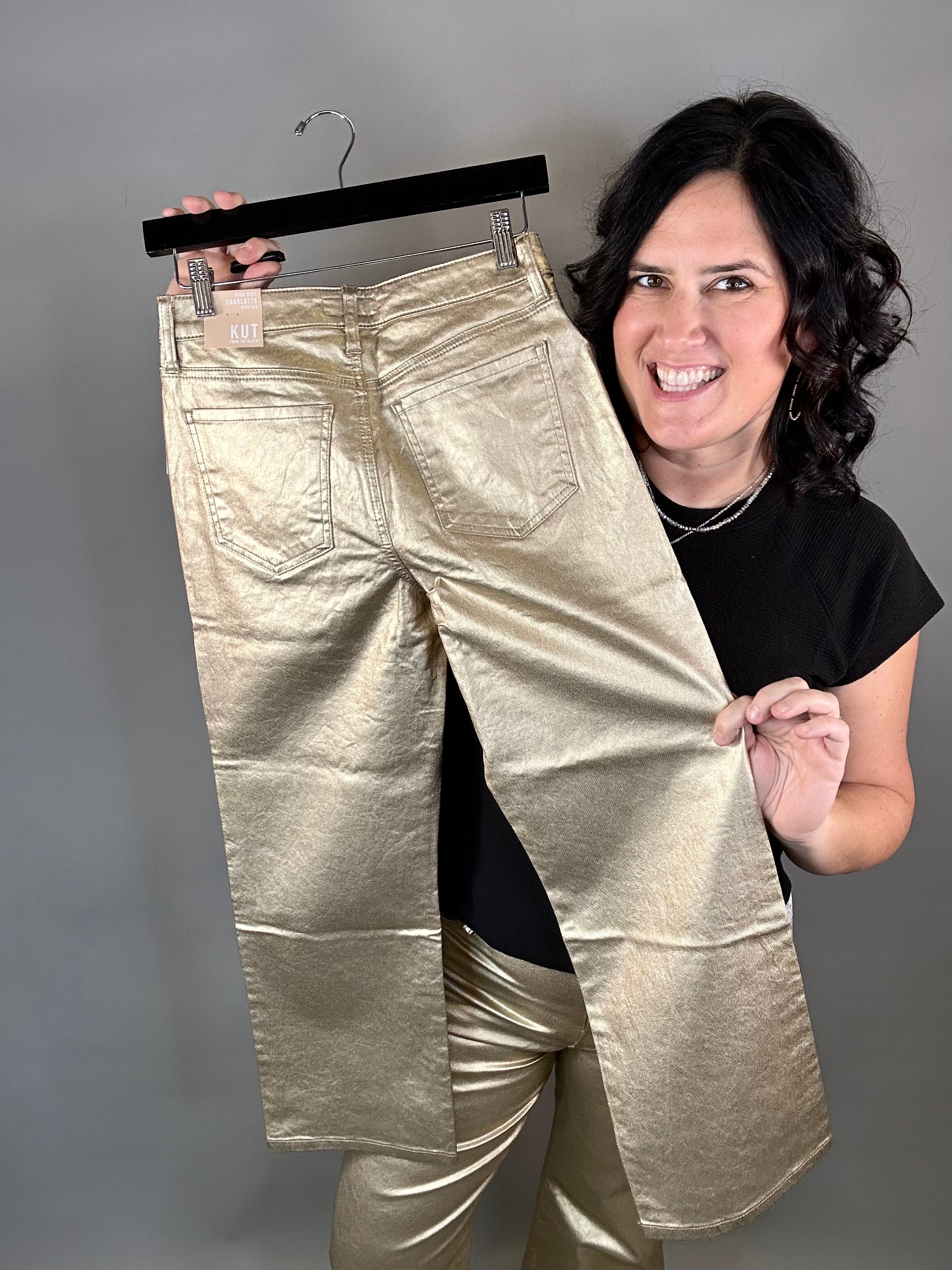 Gold Coated Charlotte Bottoms - Pants KUT FROM THE KLOTH