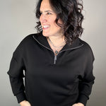 Black Seanni Soft Knit Pullover Top - Sweatshirt RD International