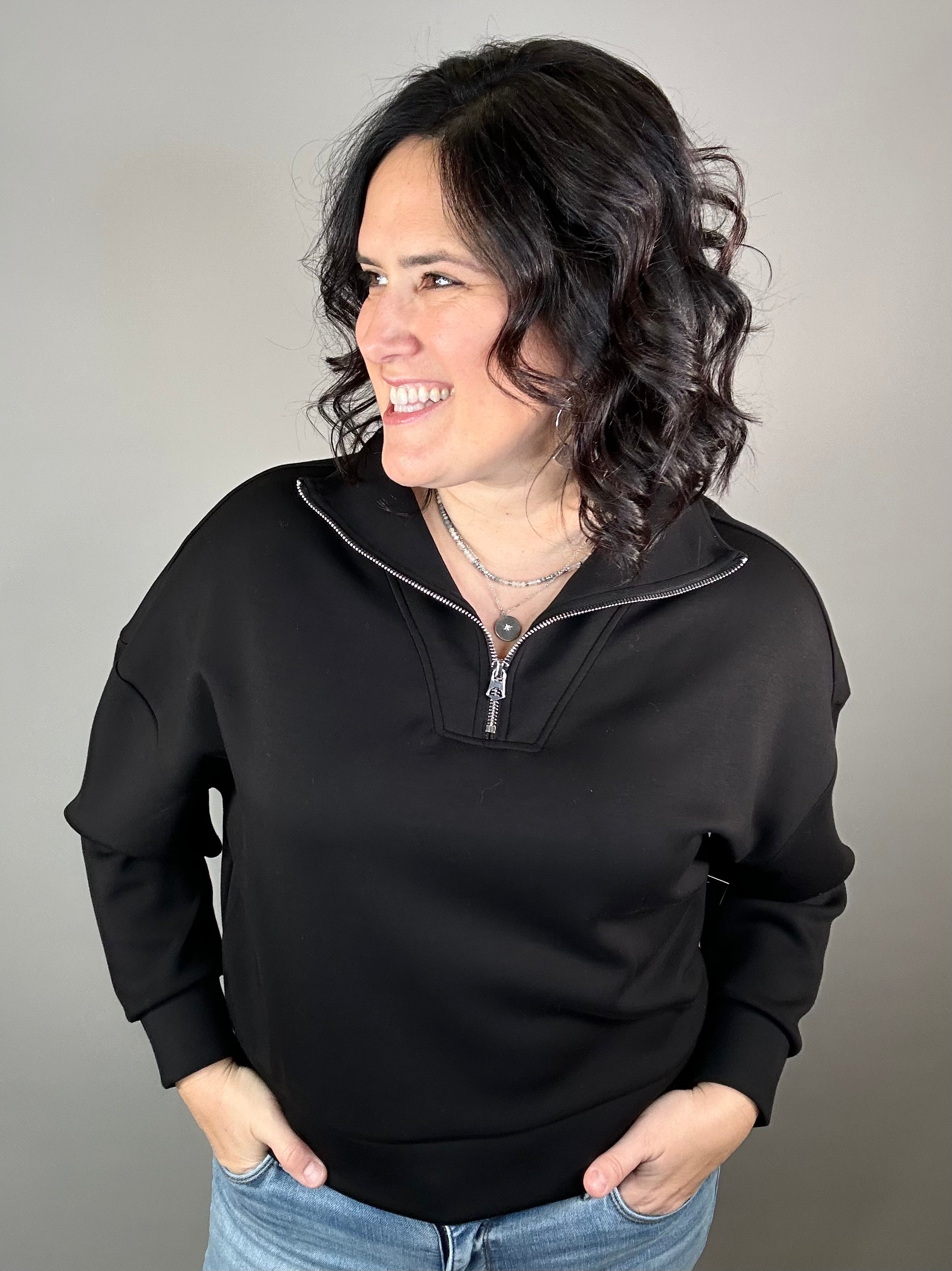 Black Seanni Soft Knit Pullover Top - Sweatshirt RD International