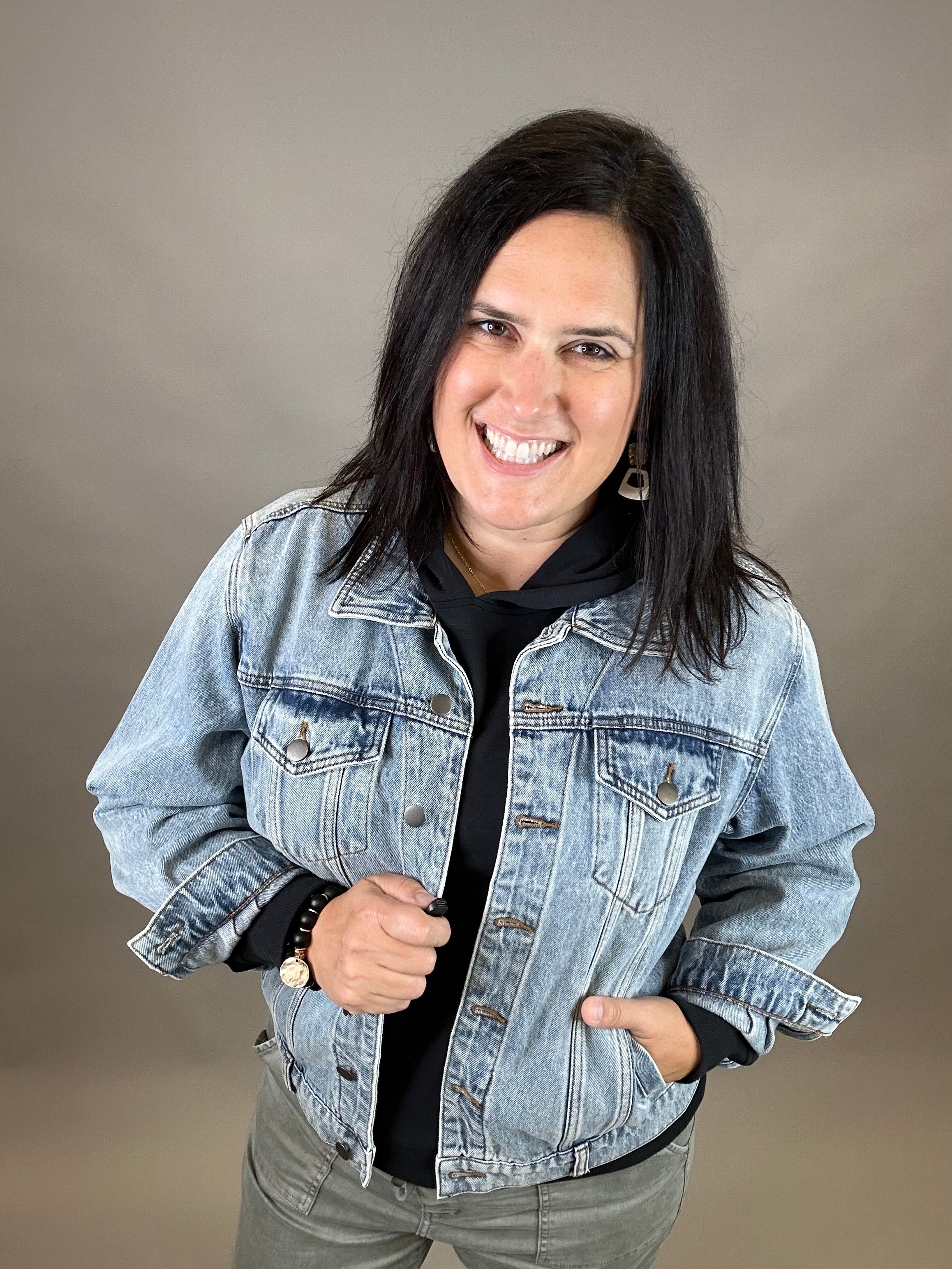 Emmy Boyfriend Denim Jacket Outerwear- Jackets KUT FROM THE KLOTH