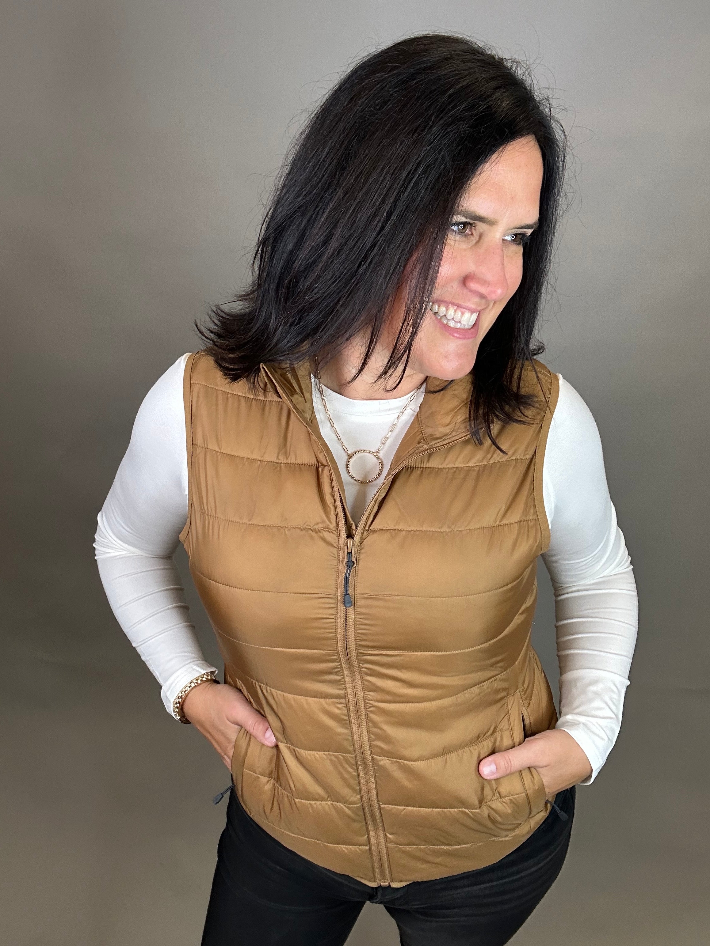 Canvas Brown Pacific Puffer Vest Outerwear - Vest STORM CREEK