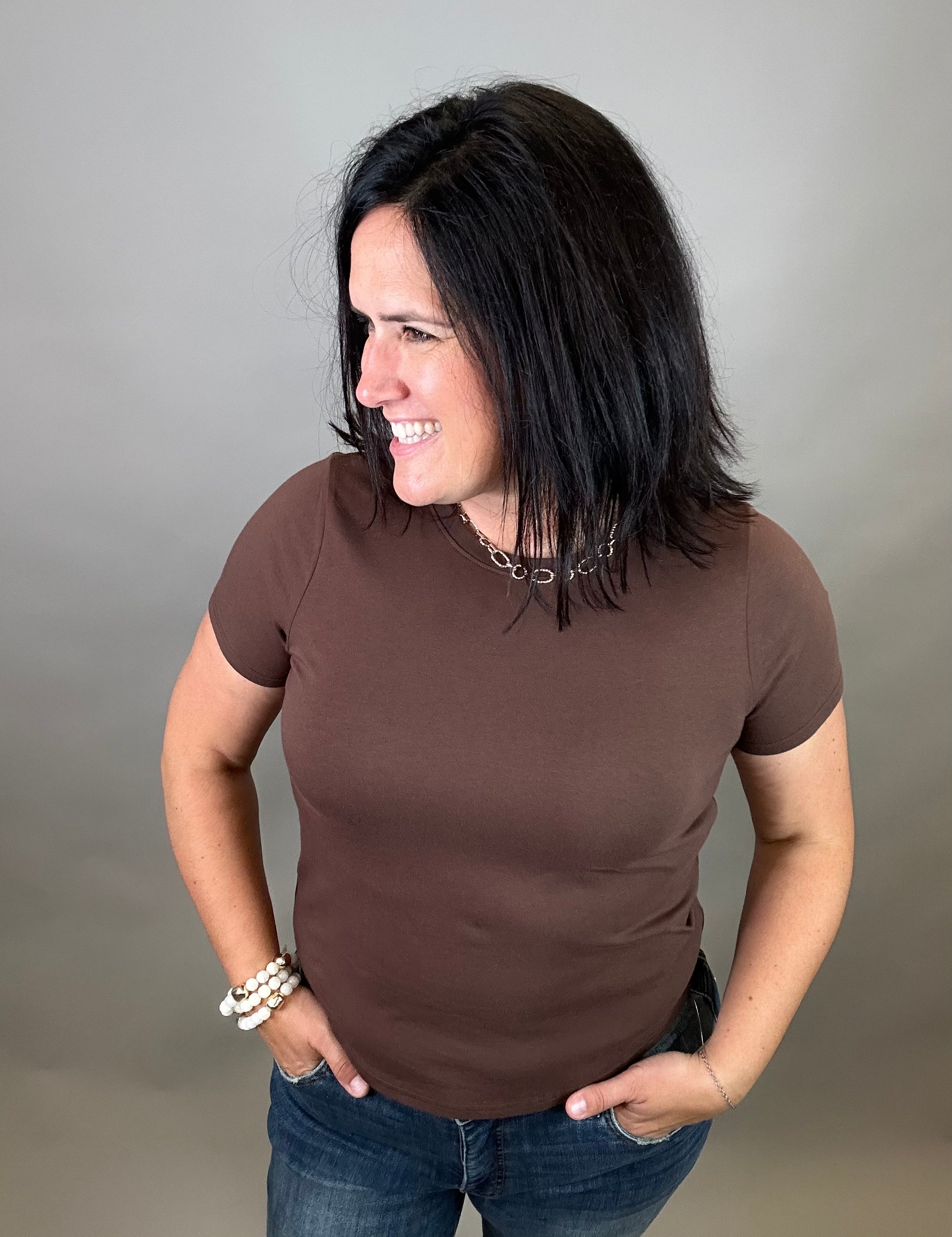 Dark Brown Tanya Tee Top - Tee THREAD & SUPPLY