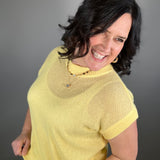 Yellow Knit Sweater Top