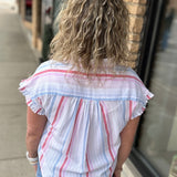 Multi-Colored Roseville Button Down Top Tops - Button Ups FLAG AND ANTHEM