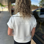 Ivory Midnight Piping Zip Top Top - Tee DOE & RAE