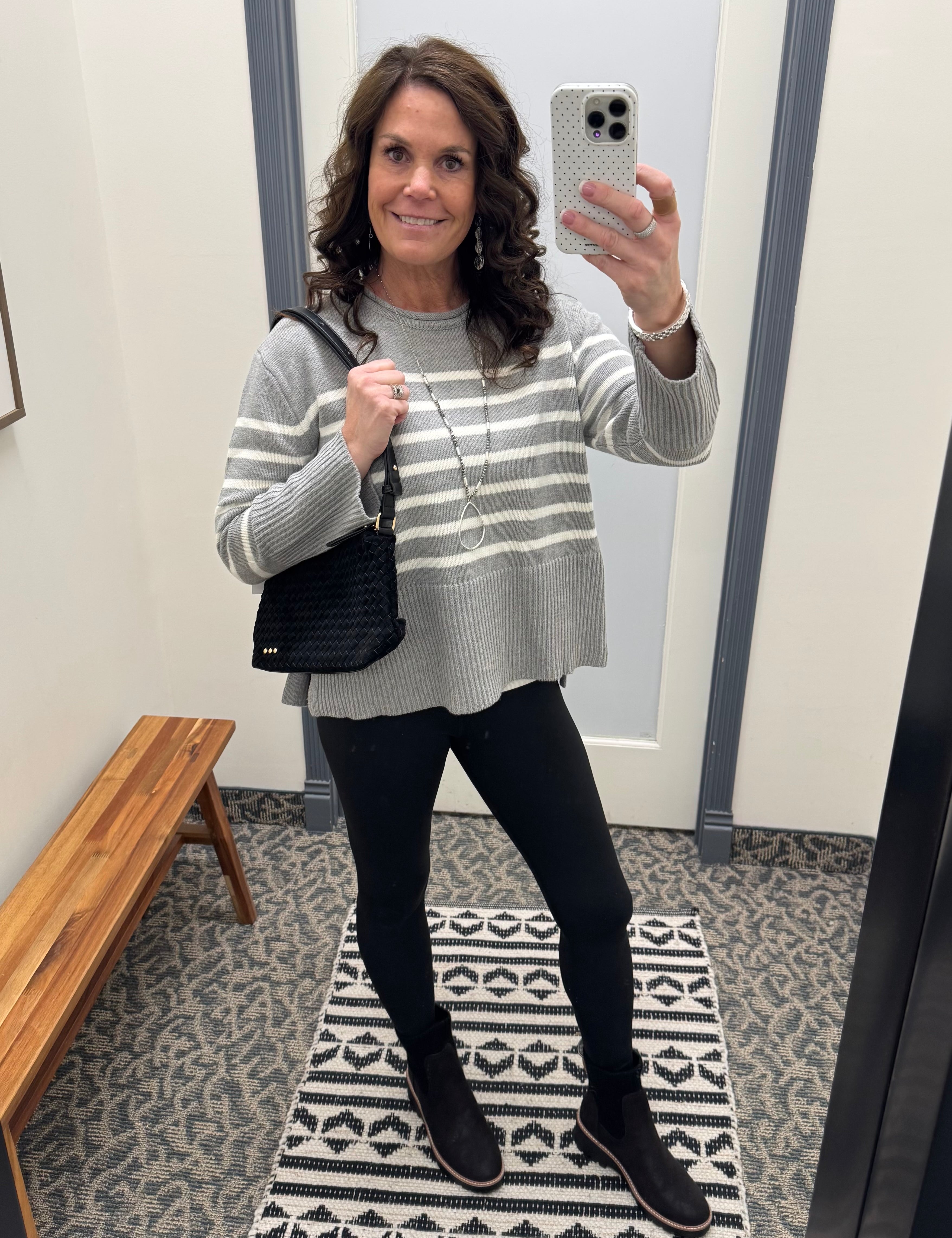 Geralyn Striped Crew Sweater Top - Sweater SIX/FIFTY