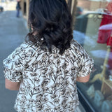 Taupe Bubble Sleeve Swing Top Tops- Blouses DOE & RAE