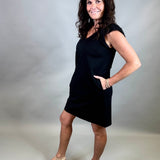 Black Ruffle Sleeve Shift Dress Dresses STACCATO