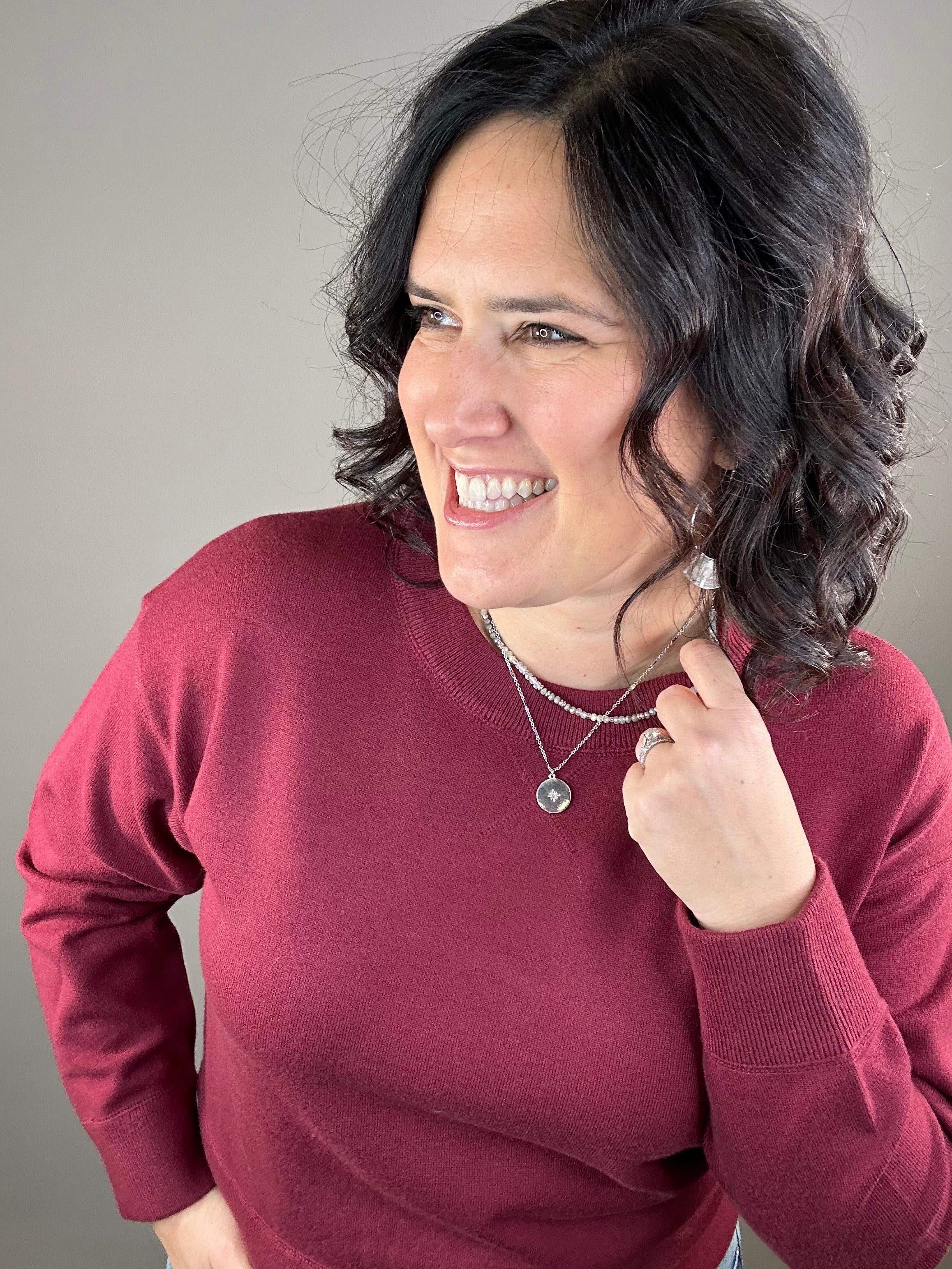 Festive Red Hemlet Sweater Top - Sweater VELVET HEART