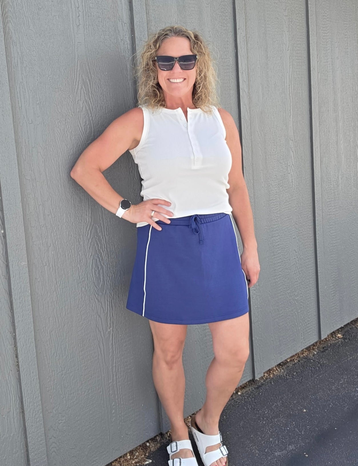 Smoky Navy Skort Bottom- Skirt RAE MODE