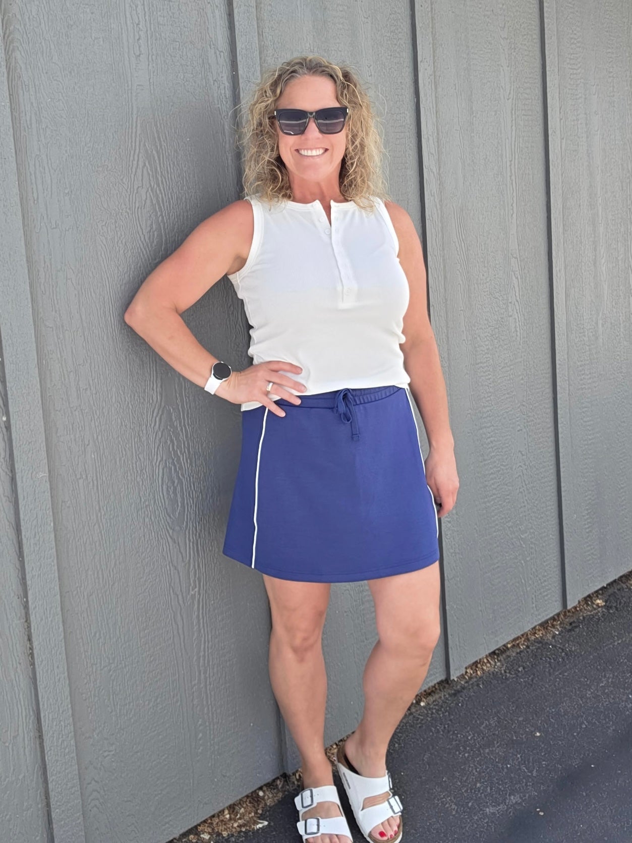 Smoky Navy Skort Bottom- Skirt RAE MODE