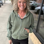 Clover Green Ashford Full Zip Hoodie Top - Sweatshirt THREAD & SUPPLY