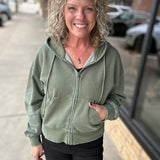 Clover Green Ashford Full Zip Hoodie Top - Sweatshirt THREAD & SUPPLY