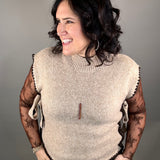 Taupe Mock Neck Side Tie Vest Top - Sweater SUNDAY EDITION