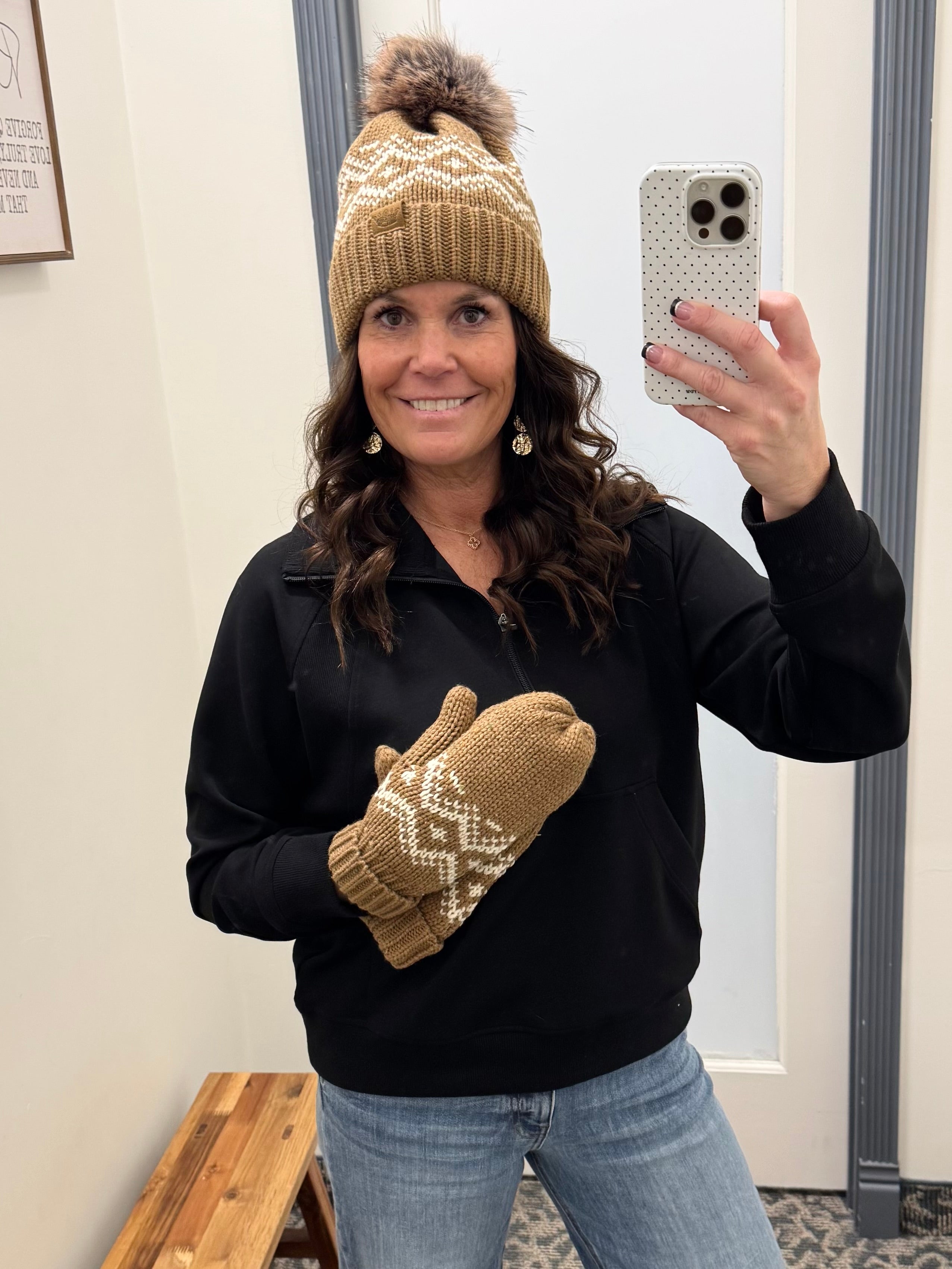 Brown & Speckled Mittens Accessories- Mittens PANACHE