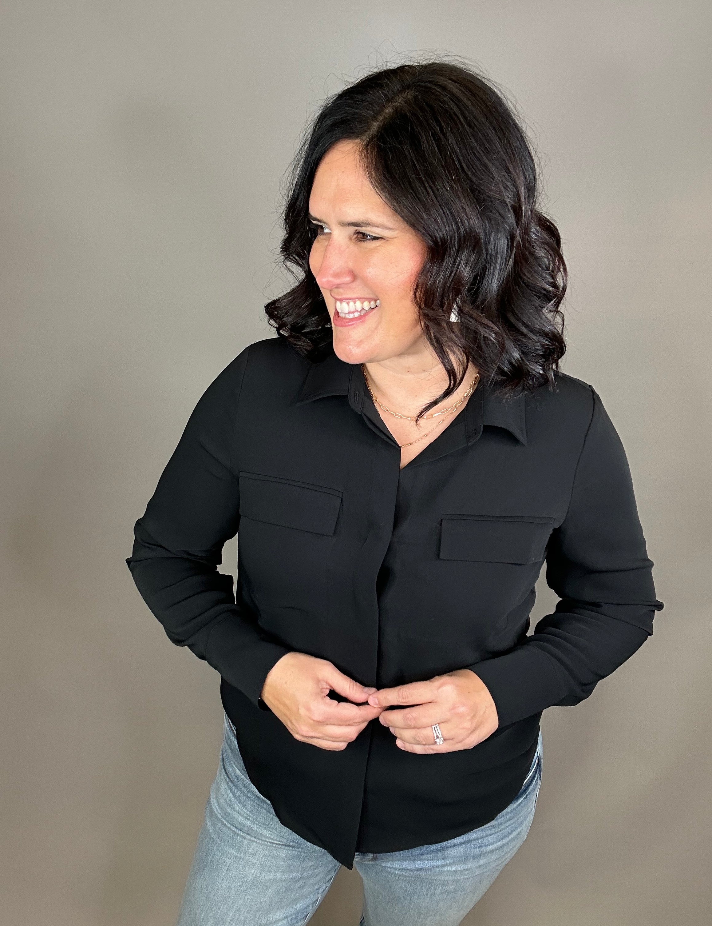 Black Janessa Shirt Tops - Button Ups THREAD & SUPPLY