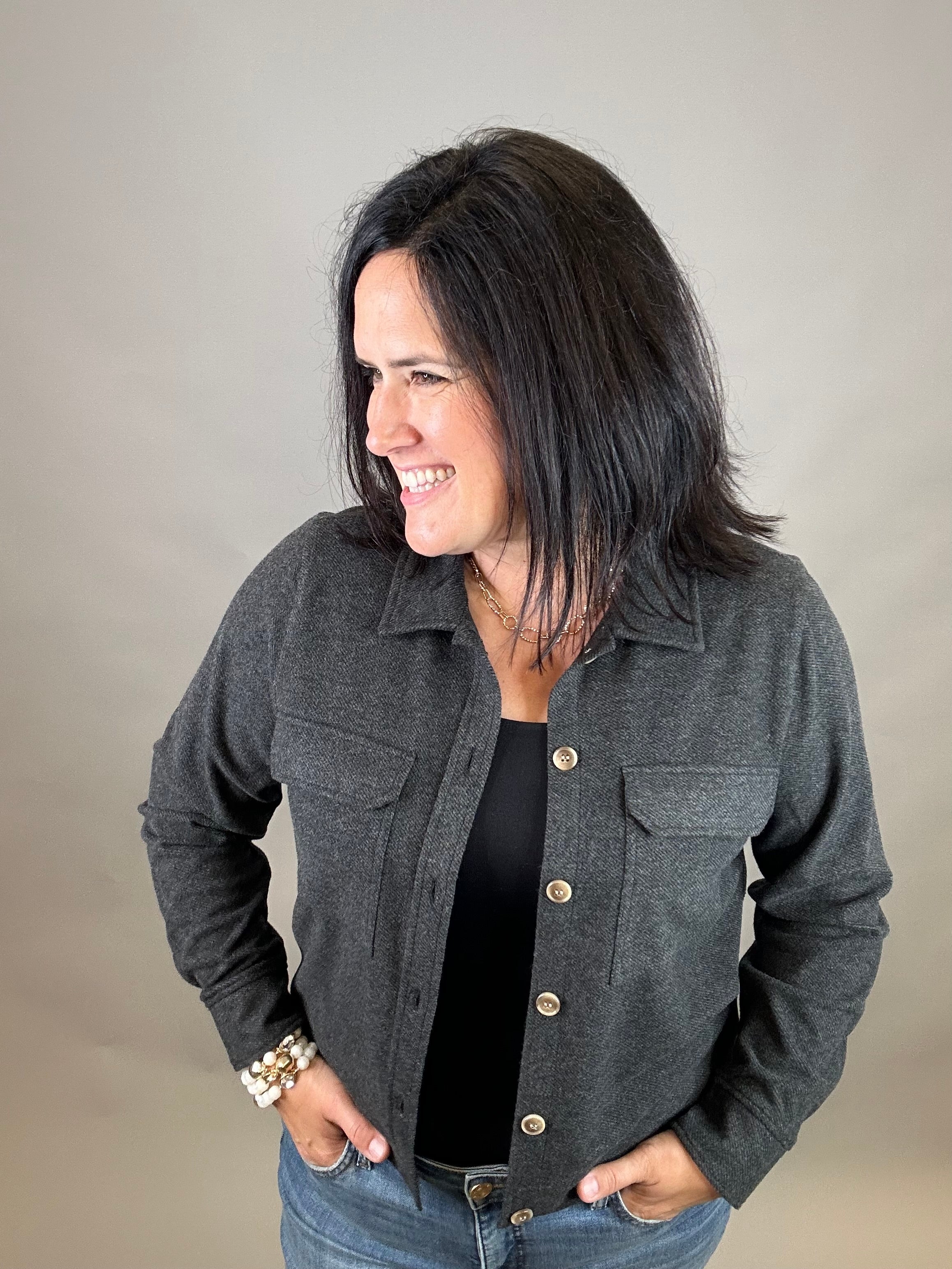 Black Heather Faye Jacket Outerwear- Jackets THREAD & SUPPLY